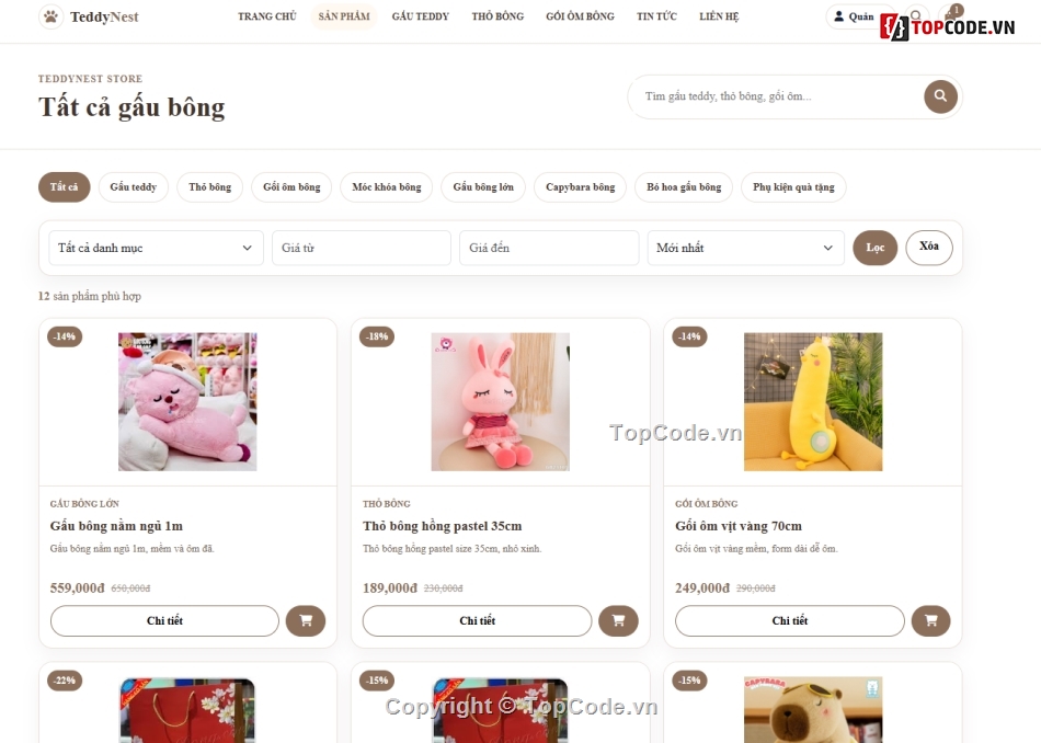 bán website,web bán gấu bông,bán web